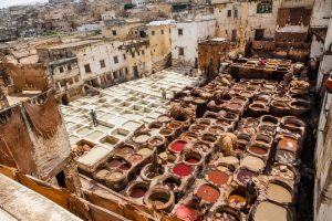 Historic Fes medina and traditional Chouara tanneries