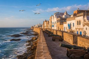 Essaouira ramparts overlooking the Atlantic Ocean in Morocco