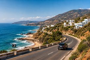 Scenic Atlantic coastal road between Essaouira and Agadir in Morocco