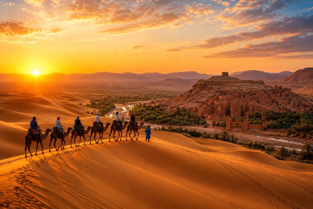 16 Days Morocco Tour through Morocco’s Imperial Cities, Chefchaouen, Atlas Mountains, Merzouga Sahara Desert, Atlantic Coast, and Marrakech.