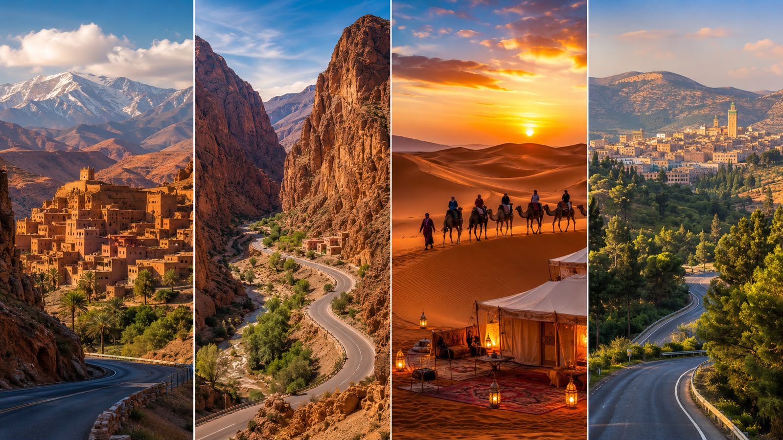 3 day desert tour from Marrakech to Fes with High Atlas Mountains, Todra Gorge, Merzouga dunes and Fes