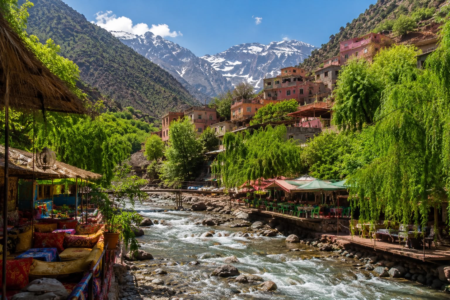 Ourika Valley in the Atlas Mountains during Marrakech Desert Tours