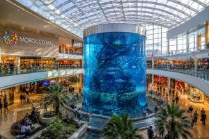 The giant aquarium inside Morocco Mall in Casablanca, one of the largest shopping centers in Africa