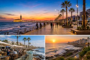 Sunset over the Atlantic Ocean at the Casablanca Corniche